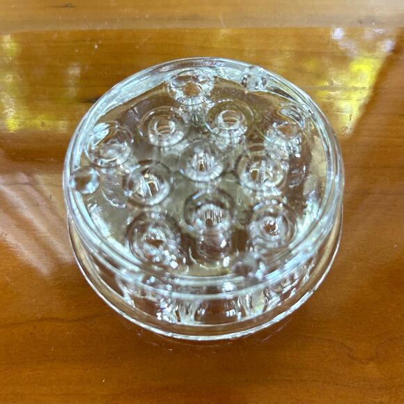 Vintage Clear Glass Flower Frog – 3” Round Floral Arranger - Picture 5 of 8